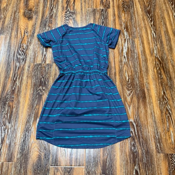Columbia Girls Size 10 / 12 M PFG Freezer Blue Striped‎ Pocket Shirt Dress Swim - Picture 7 of 7